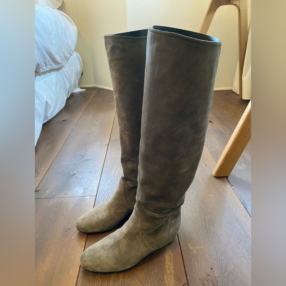 Lanvin Grey Suede Boots 38